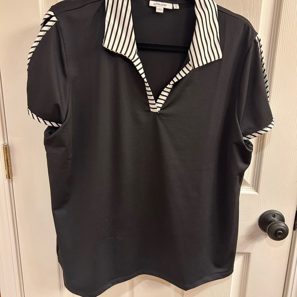 Chico's Tops - Chico's Black Size XL size 3 Striped Collar top
New without tags